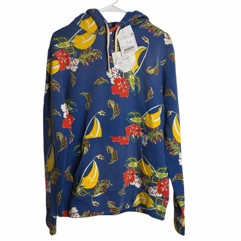 Polo Ralph Lauren Blue Hawaiian‎ Floral Hoodie Pullover Size Small NWT